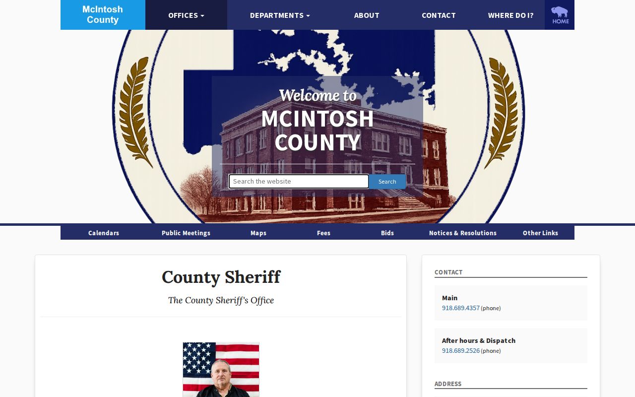 Official McIntosh County Sheriff contact for release records